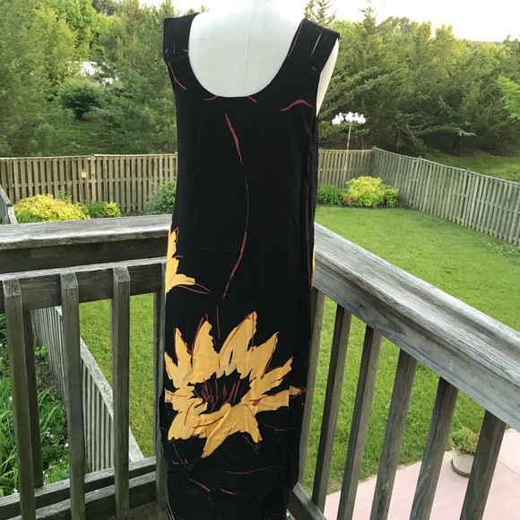 Dress big sunflower 80’s rayon - Picture 5 of 8